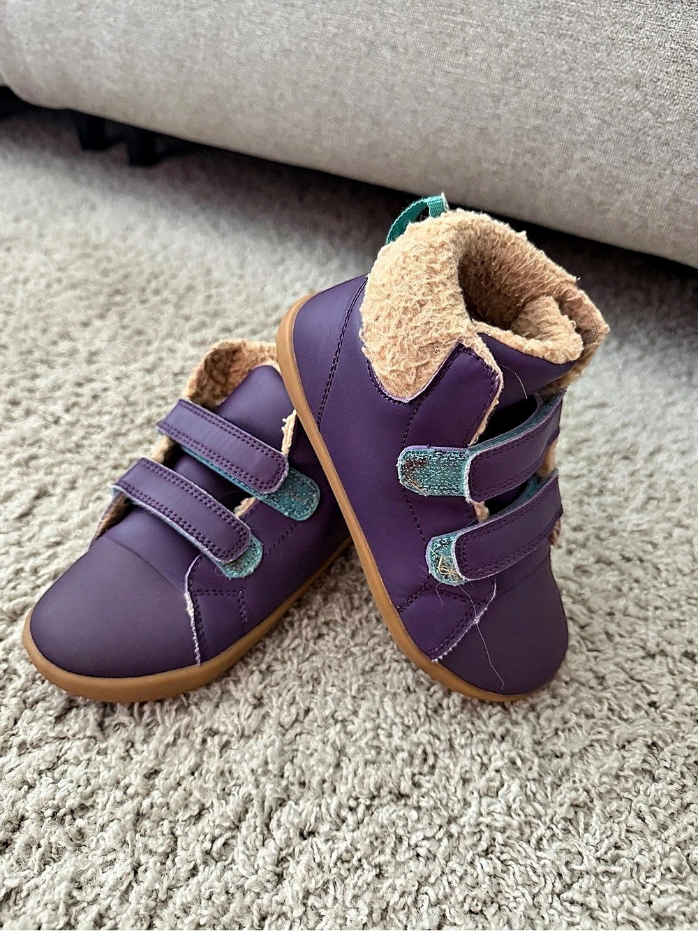 Ten Little Furry High Tops Purple & Brown Baby US 12.5